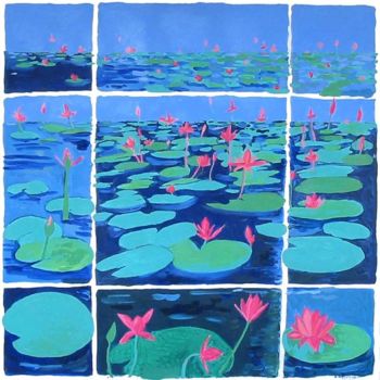 Painting titled "Lotus" by Francine Rosenwald : Parcours Artistique, Original Artwork