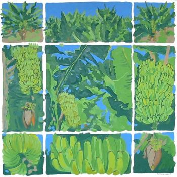 Painting titled "Bananes" by Francine Rosenwald : Parcours Artistique, Original Artwork