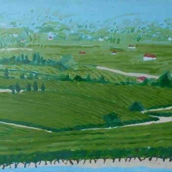 Peinture intitulée "Les vignes" par Francine Rosenwald : Parcours Artistique, Œuvre d'art originale