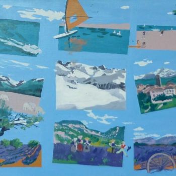 Pintura intitulada "Vacances" por Francine Rosenwald : Parcours Artistique, Obras de arte originais