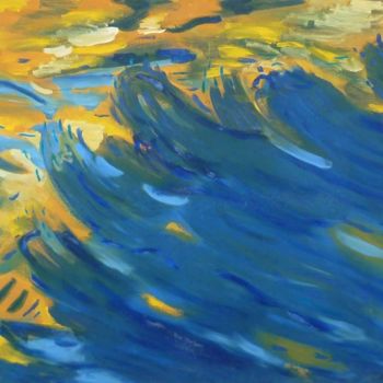 Painting titled "La vague" by Francine Rosenwald : Parcours Artistique, Original Artwork