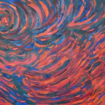 Peinture intitulée "Tourbillon rouge" par Francine Rosenwald : Parcours Artistique, Œuvre d'art originale