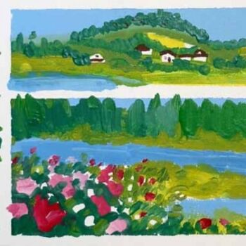 Painting titled "Epinal Vosges" by Francine Rosenwald : Parcours Artistique, Original Artwork
