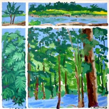 Peinture intitulée "Forêt sauvage au Né…" par Francine Rosenwald : Parcours Artistique, Œuvre d'art originale