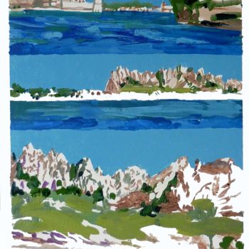 Painting titled "Calanques près du p…" by Francine Rosenwald : Parcours Artistique, Original Artwork