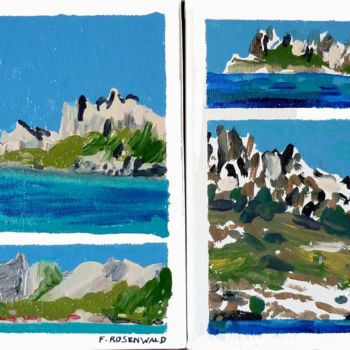 Painting titled "Deux calanques : fa…" by Francine Rosenwald : Parcours Artistique, Original Artwork