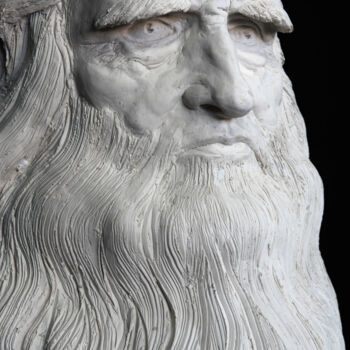 Rzeźba zatytułowany „Leonardo” autorstwa Francioni Mastromarino, Oryginalna praca, Żywica