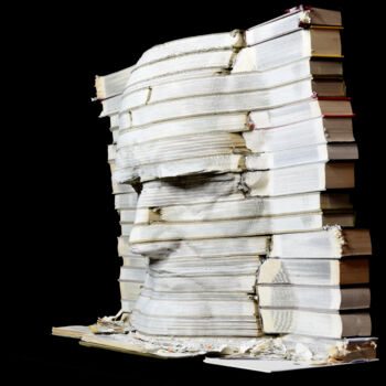 Скульптура под названием "La Biblioteca di Le…" - Francioni Mastromarino, Подлинное произведение искусства, Бумага