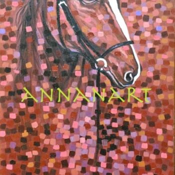 Painting titled "Portrait Of a Horse…" by Francis Annan Affotey, Original Artwork