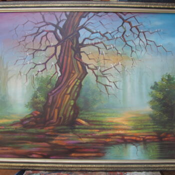 Peinture intitulée "The living tree." par Francis Annan Affotey, Œuvre d'art originale