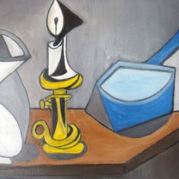Malerei mit dem Titel "La Bougie (inspiré…" von Huertas, Original-Kunstwerk, Öl
