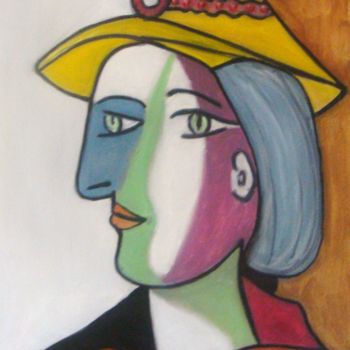 Painting titled "Femme (inspiration…" by Huertas, Original Artwork, Oil