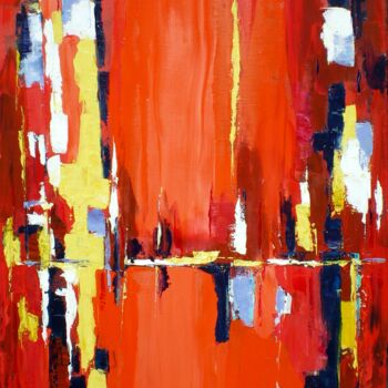 Painting titled "Abstrait R4" by Francis Jalibert, Original Artwork, Oil