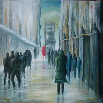 Painting titled "Rue Barbare" by Francis Lagneau, Original Artwork, Oil