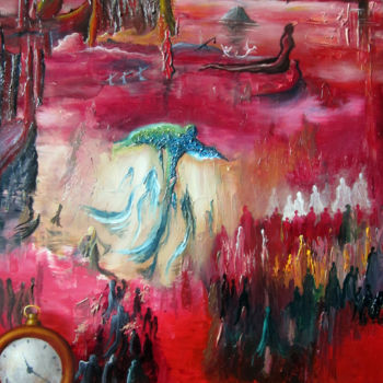 Painting titled "Prémices à la trois…" by Francis Lagneau, Original Artwork, Oil