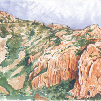 "Mont Vinaigre" başlıklı Tablo Francis Macard tarafından, Orijinal sanat, Suluboya Ahşap panel üzerine monte edilmiş