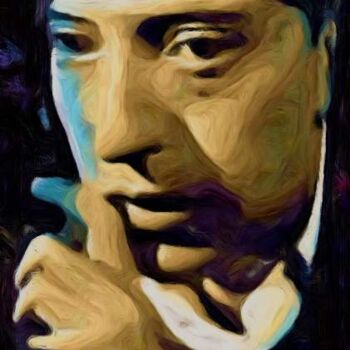 Peinture intitulée "Serge Gainsbourg" par Francis Simon, Œuvre d'art originale