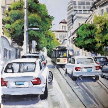 Peinture intitulée "Rue de San Francisc…" par Francis Stanzione, Œuvre d'art originale, Acrylique Monté sur Châssis en bois