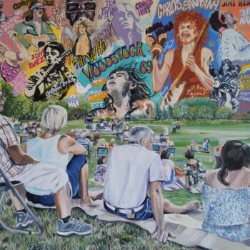 Malarstwo zatytułowany „génération Woodstock” autorstwa Francis Stanzione, Oryginalna praca, Akryl