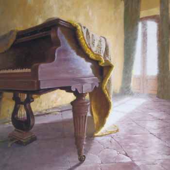 Painting titled "piano" by Francis Uwins, Original Artwork, Oil