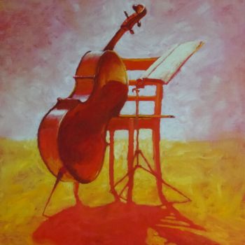 Painting titled "violoncelle.jpg" by Francis Uwins, Original Artwork, Oil