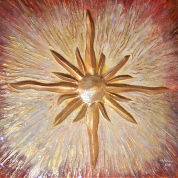Painting titled "soleil d'or" by Francis Williaume, Original Artwork, Acrylic