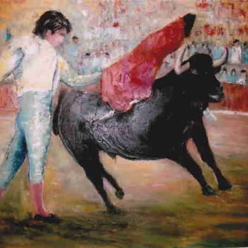 Pintura intitulada "CORRIDA" por Francis Abril, Obras de arte originais