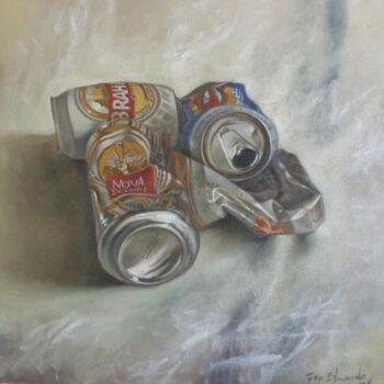 Painting titled "latas de cerveja am…" by Francisco Eduardo, Original Artwork