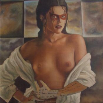 Painting titled "a modelo,óleo s/ te…" by Francisco Eduardo, Original Artwork