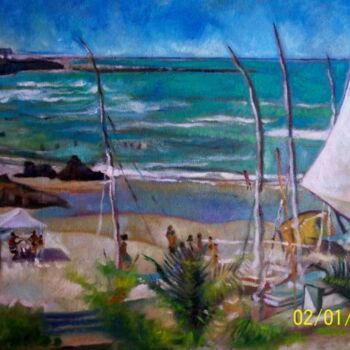 Painting titled "praia de areias pre…" by Francisco Eduardo, Original Artwork