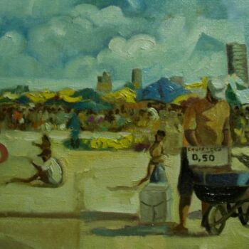 Painting titled "praia do meio com c…" by Francisco Eduardo, Original Artwork