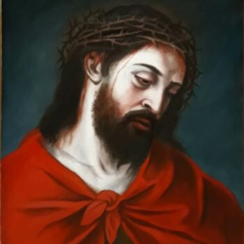 Painting titled "Cristo" by Francisco F, Original Artwork, Oil