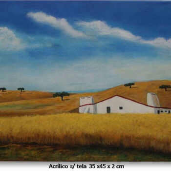 Painting titled "Monte Alentejano" by Francisco Figueira, Original Artwork, Acrylic