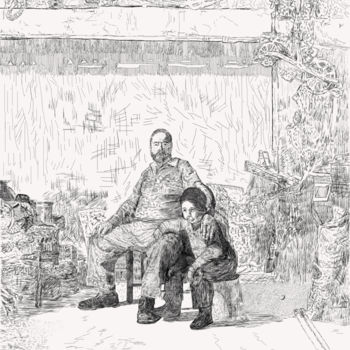 Disegno intitolato "abuelo-bodega.jpg" da Francisco García Delgado, Opera d'arte originale, Altro