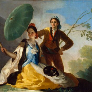 Peinture intitulée "Le parasol" par Francisco Goya, Œuvre d'art originale, Huile