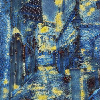 Photographie intitulée "calle pintoresca" par Francisco Lopez Bermudez, Œuvre d'art originale, Image générée par l'IA