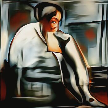 Arts numériques intitulée "Mujer sentada" par Francisco Lopez Bermudez, Œuvre d'art originale, Peinture numérique