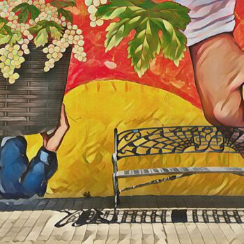 Digitale Kunst getiteld "Hombre en la vendim…" door Francisco Lopez Bermudez, Origineel Kunstwerk, Digitaal Schilderwerk