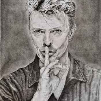 Disegno intitolato "Retrato David Bowie" da Francisco Martin, Opera d'arte originale, Matita