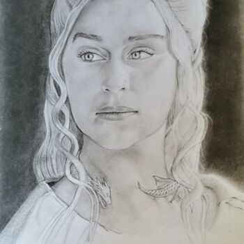 Dibujo titulada "Daenerys Targaryen…" por Francisco Martin, Obra de arte original, Carbón