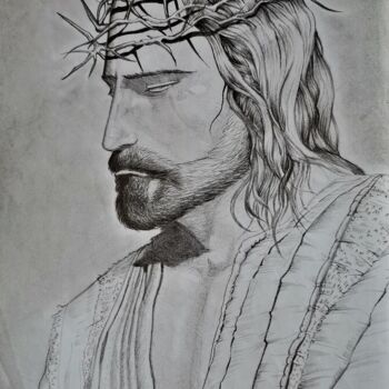 Drawing titled "Cristo" by Francisco Martin, Original Artwork, Graphite