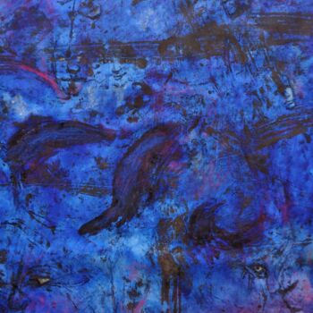 Peinture intitulée "le bleu des âmes" par Francisco Mendes, Œuvre d'art originale, Huile