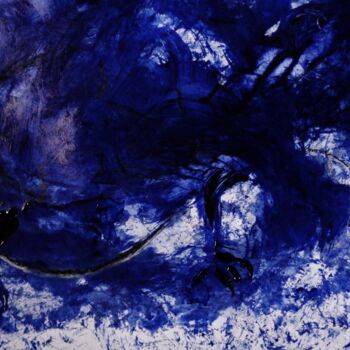 Peinture intitulée "Dragon Bleu" par Francisco Mendes, Œuvre d'art originale, Acrylique