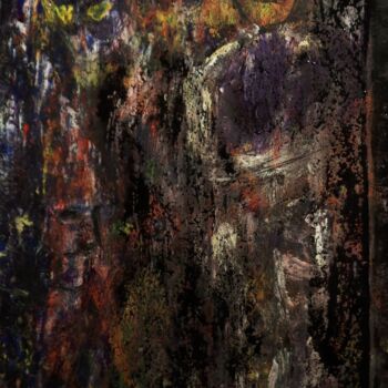Malerei mit dem Titel "j'ai peur du noir" von Francisco Mendes, Original-Kunstwerk, Öl