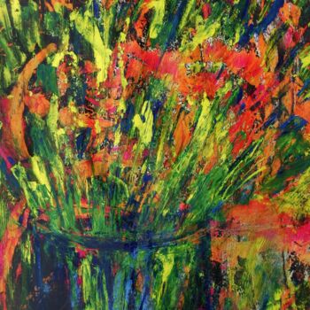 Peinture intitulée "Boite à Fleurs" par Francisco Mendes, Œuvre d'art originale, Huile