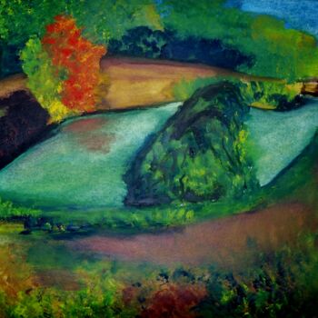 Painting titled "campagne" by Francisco Mendes, Original Artwork