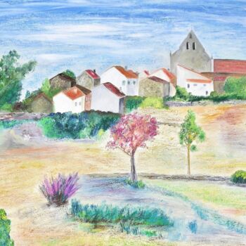 Peinture intitulée "mon village" par Francisco Mendes, Œuvre d'art originale