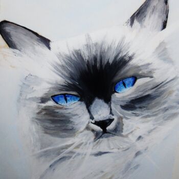 Painting titled "chat" by Francisco Mendes, Original Artwork