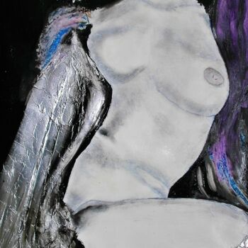 Peinture intitulée "nue d'argent" par Francisco Mendes, Œuvre d'art originale