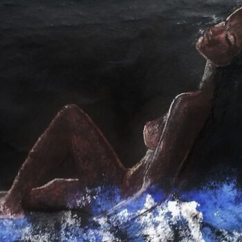 Peinture intitulée "bain de minuit" par Francisco Mendes, Œuvre d'art originale, Encre